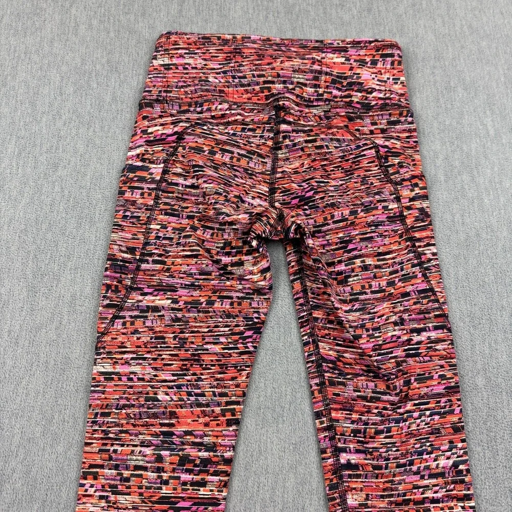 Lululemon Leggings Women 4‎ Orange Flash Pleat Fast Free Tight 25